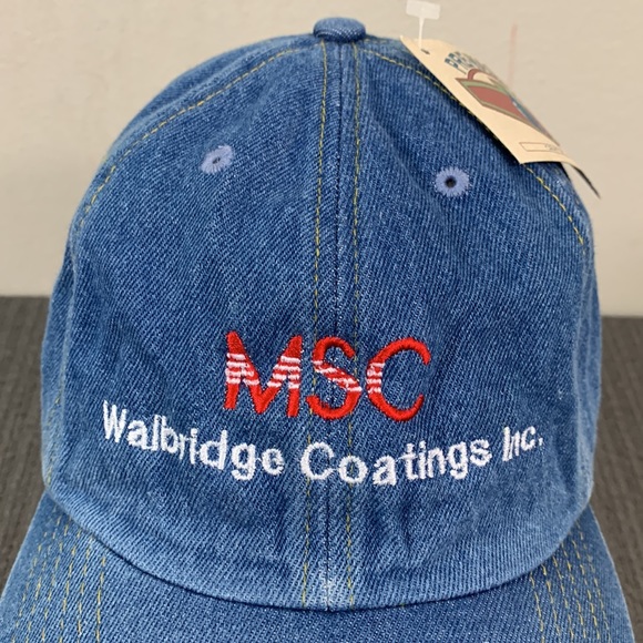MSC Walbridge Coatings Inc Baseball Hat Unisex OSFA Blue Denim Pre-washed Cap - Picture 3 of 13